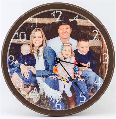 Personalized Photo Wall Clock Round American Woodcrafts