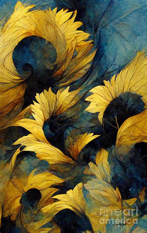 Sunflowers In The Wind Digital Art By Sabantha Fine Art America