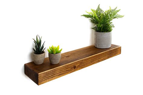 Rustic Floating Shelf 15cm Deep 5cm Thick Handmade From Solid Wood