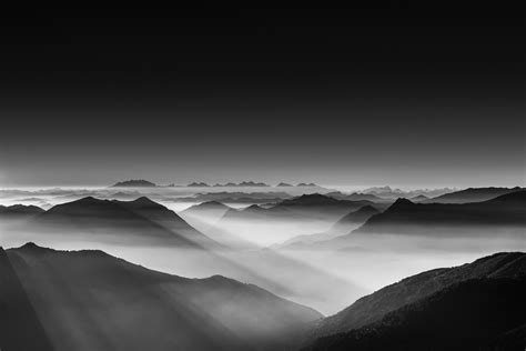 3840x2400 Haze Mountain Landscape Monochrome 5k 4k Hd 4k Wallpapers