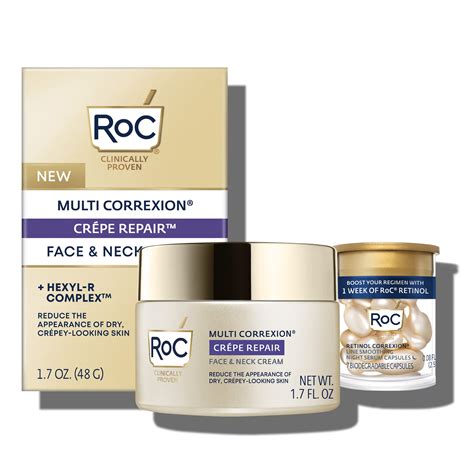 Roc Crepe Repair Anti Aging Daily Face Moisturizer And Neck Firming Cream