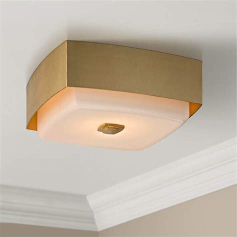 Allure 13 Wide Gold Leaf Square Ceiling Light 23v97 Lamps Plus