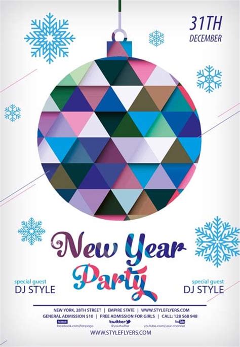 End year sale flyer is a right choice for every sale events, parties, festivals, or anything you want! New Year Free Party PSD Flyer Template - Download New Year ...