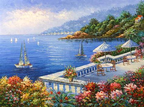 This wall art has hanging hooks provided on the back as well. Mediterranean Scenery