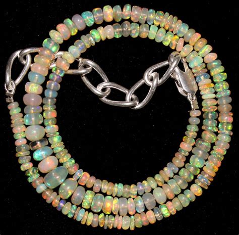 Opal Necklace Beaded Opal Necklace Opal Jewelry Dainty Etsy