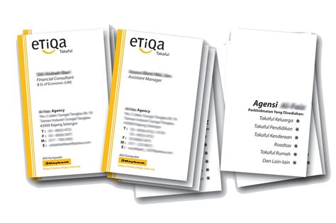 Etiqa insurance is one of the top conventional insurers in malaysia by gross premiums written; fqemo design: Etiqa Takaful Bizcard