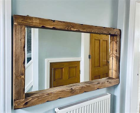 Handcrafted Rustic Wood Mirror Etsy Uk