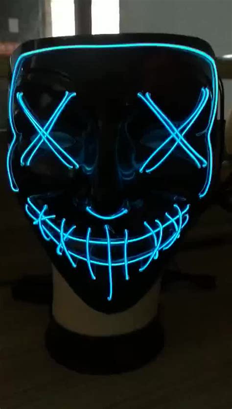 Light Up El Wire Mask Led Purge Mask For Costume Party Buy El Wire
