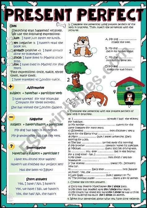 Grammar Worksheet Present Perfect Respostas Worksheets