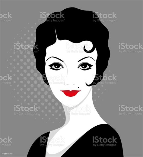 Elegant Woman Wearing Black Dress Stock Illustration Download Image