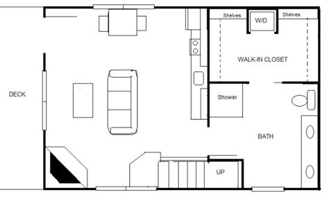 840 Sq Ft 20′ X 30′ Cottage For Two Loft Floor Plans Cabin Plans