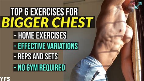 Top 6 Chest Exercises To Do At Home Build Bigger Chest At Home Chestday Youtube