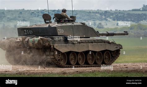 British Army Fv4034 Challenger 2 Main Battle Tank In Action On A