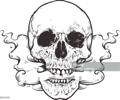 Smoking Skull Art Stock Illustration Download Image Now Skull