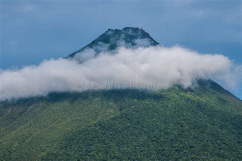 Mount Scenery Covered In Forests And Clouds Under A Blue Sky In The