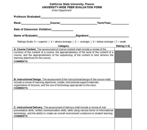 25 Peer Evaluation Form Templates And Samples