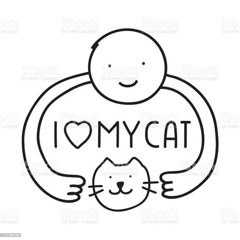 I Love My Cat Stock Illustration Download Image Now Doodle Animal