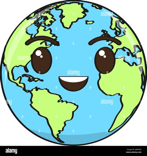 Dibujos Animados De Un Planeta Tierra Feliz Imagen Vector De Stock Alamy
