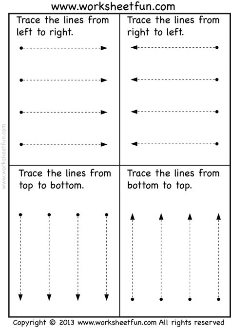 Line Tracing Fun With Horizontals Worksheets 99worksheets