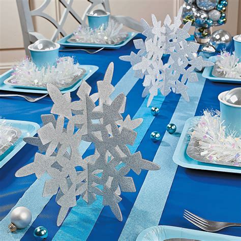 Frozen Inspired Decorations Glitter Snowflake Centerpieces 425 1