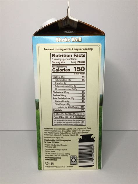 Organic Valley Chocolate Milk Nutrition Facts Besto Blog