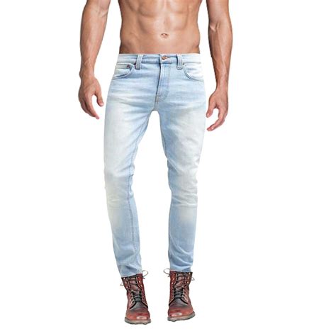 mens sky blue skinny slim fit denim jeans pants w32l32