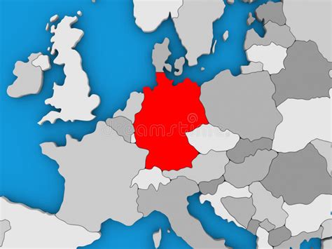 Germany In Red On Globe Stock Illustration Illustration Of Political