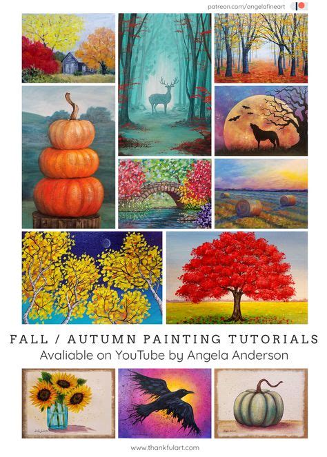 Free Fallautumn Themed Painting Tutorials With Images Autumn