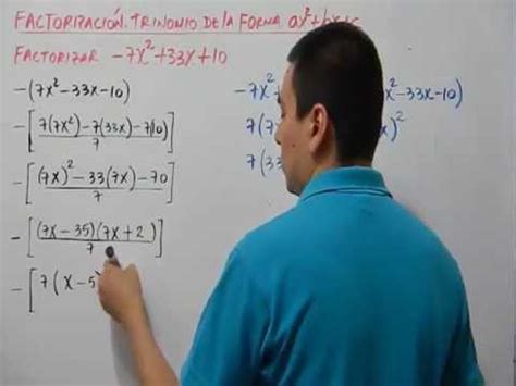 Caso VII de factorización Trinomio de la forma ax2 bx c Ejemplo 3