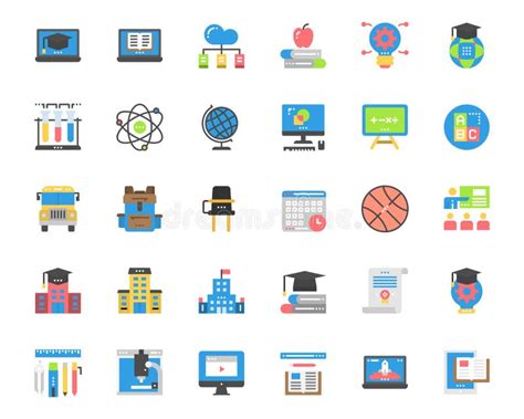 Education Study Online Icons Vector Babe Training E Learning Stock Vector Illustration