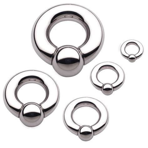 Body Circle Designs Steel Ball And Socket Ring With Steel Bead