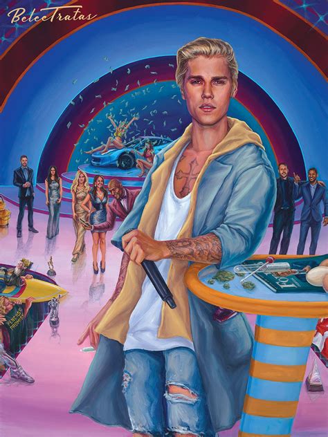 Painting Of Justin Bieber That Shows The Most Important Moments In His