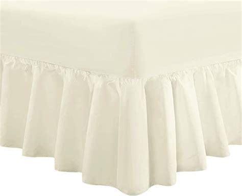 Luxury Extra Deep Frilled Valance Fitted Sheets In Colours Double Cream Amazon Co Uk
