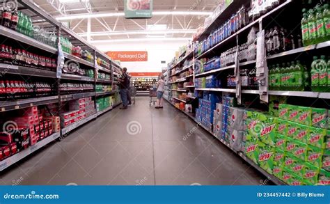 Walmart Supercenter Retail Store Interior Soda Section Editorial