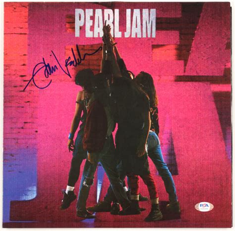 Eddie Vedder Signed Pearl Jam Ten Vinyl Record Album Cover Psa Loa