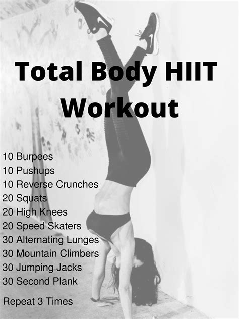 No Equipment Total Body Hiit Workout Body Weight Hiit Workout Hiit