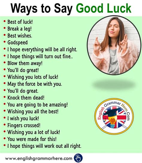 Ways To Say Good Luck In English English Vocabulary Words English