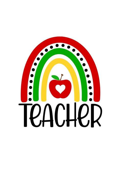 Teacher Svg Teacher Rainbow Svg Teacher Sign Png Back To Etsy