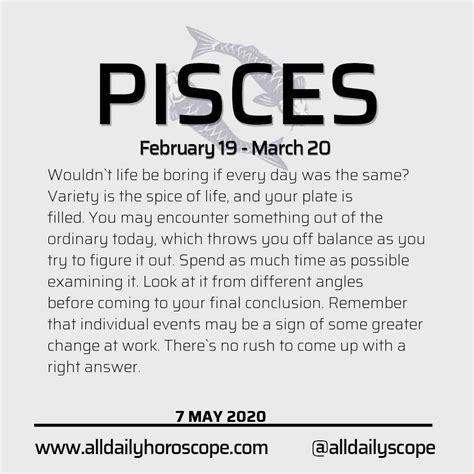 Get Your Pisces Daily Horoscope May 7 2020 What Awaits Pisces Sign