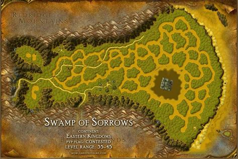 Swamp Of Sorrows Map With Locations Npcs And Quests World Of Warcraft Fantasy Map Fantasy