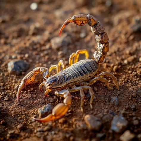 Premium Ai Image Scorpion Crawling On Ground In Dirt A Fascinating
