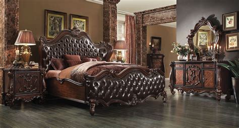 I also love the mix of chairs and the rustic painted table. Versailles Upholstered Bedroom Set (Cherry Oak) in 2020 ...