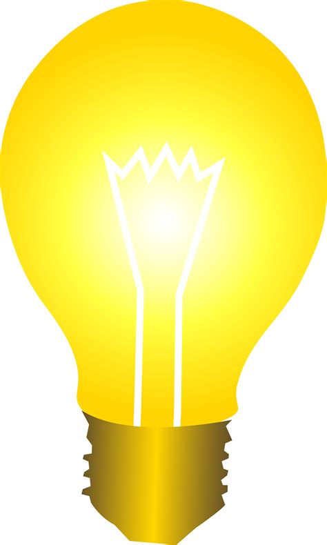 Bright Yellow Idea Light Bulb Free Clip Art