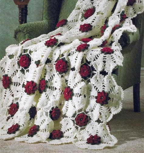 21a Crochet Pattern For Beautiful Snowflake Rose Afghan Avg Skill
