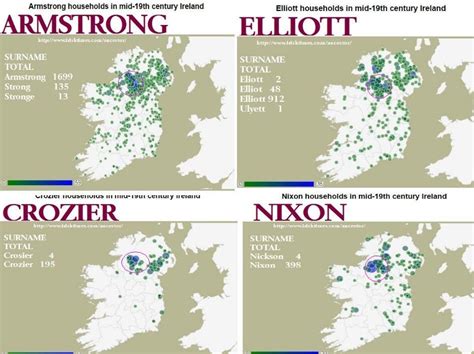 27 Ulster Scots Surname Map Maps Database Source