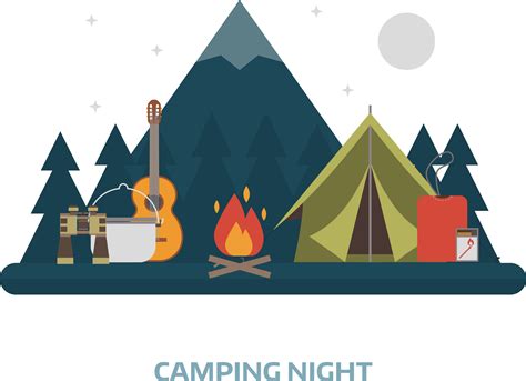 Camping Flat Design Vector Camping Png Download 22121602 Free
