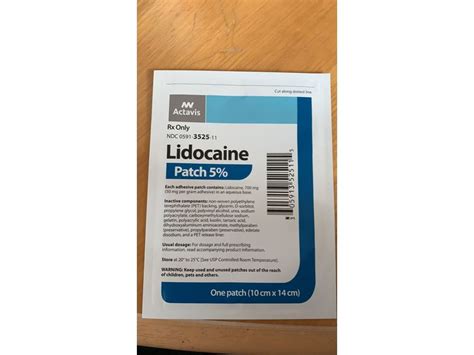 Lidocaine Patch 5 1 Patch Actavis Rx Ingredients And Reviews