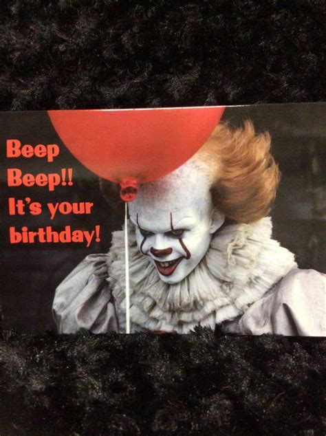 Horror Birthday Card Greeting Card Halloween It Etsy Happy Birthday