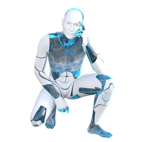 Download Robot Android Crouching Royalty Free Stock Illustration