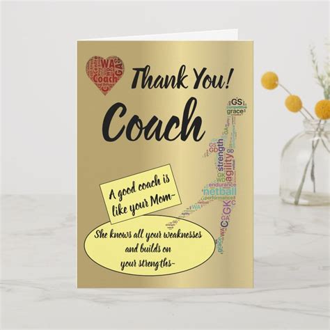 Netball Quote Coach Thank You Card Zazzle Netball Quotes Cards